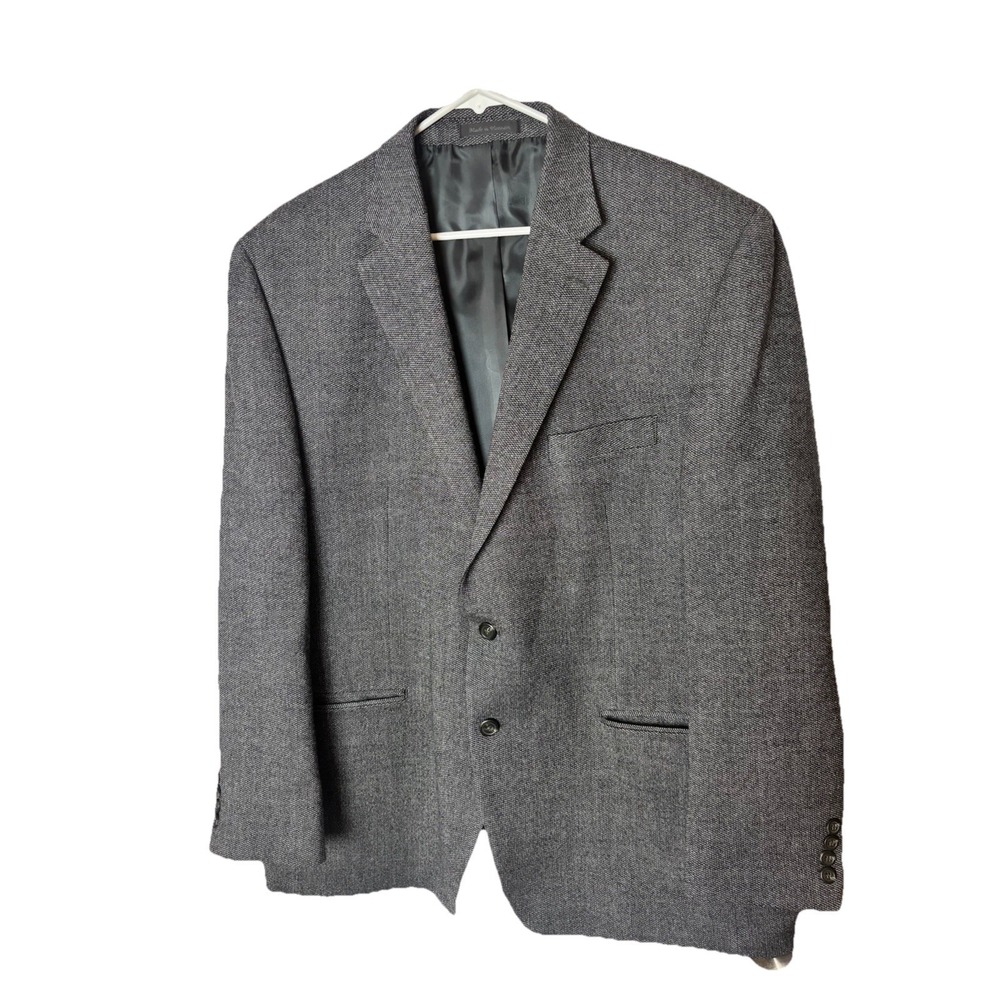 Chaps Mens 48R Wool‎ Sport Coat Charcoal Tweed Preppy Academia Casual Work